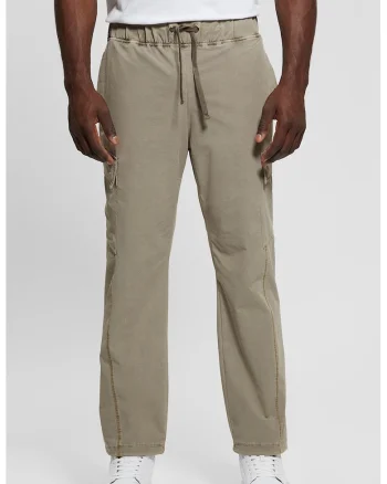 Pantaloni cu talie medie si snur in talie, Verde deschis