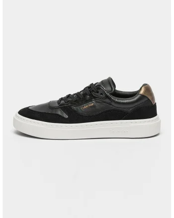 Pantofi sport cu detalii din piele intoarsa, Negru