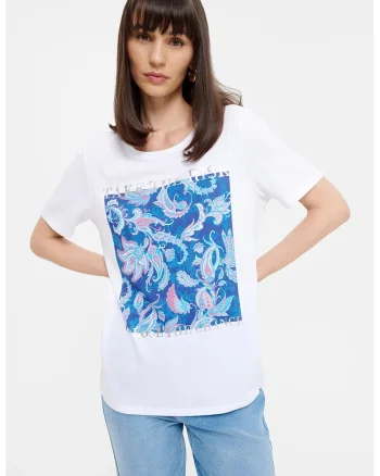Tricou din amestec de modal, Alb