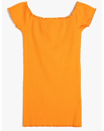 Rochie dreapta striata, Portocaliu
