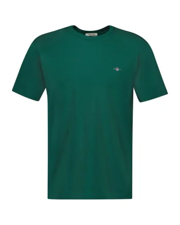 Tricou regular fit din bumbac Shield, Verde inchis