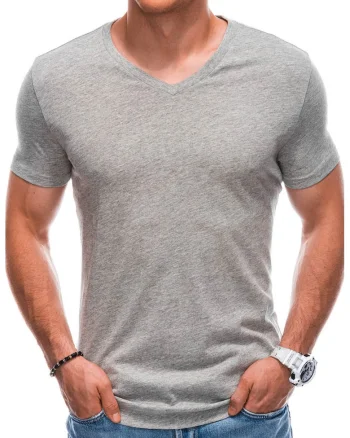 Tricou din bumbac cu decolteu in V