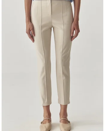 Pantaloni crop conici, Bej