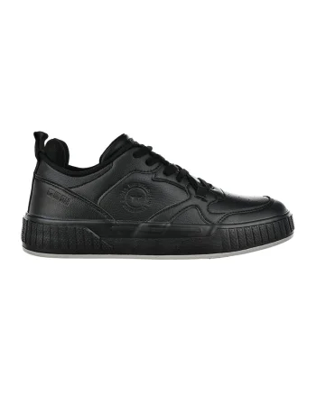 Pantofi sport de piele ecologica cu detalii logo, Negru
