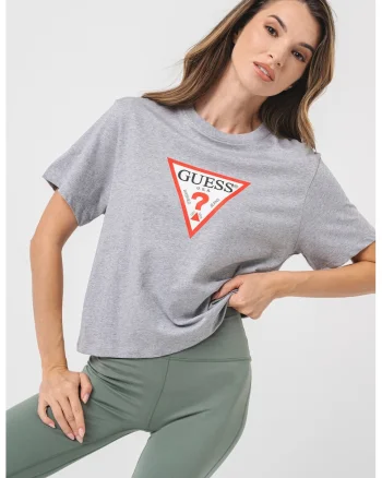 Tricou din bumbac cu logo, Rosu/Alb/Gri melange