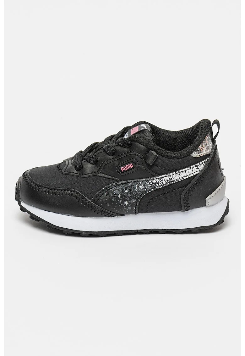 Pantofi sport cu particule stralucitoare Rider FV, Negru/Argintiu
