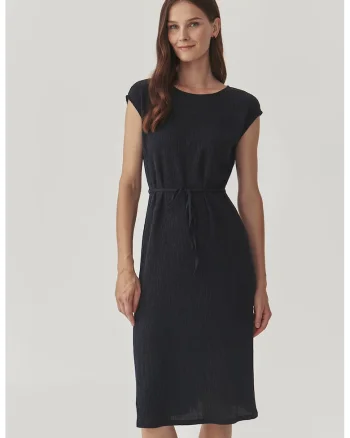 Rochie midi evazata din amestec de lyocell Tabi, Negru