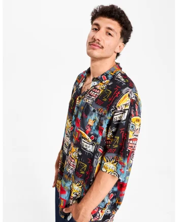 Camasa unisex supradimensionata din viscoza, Multicolor