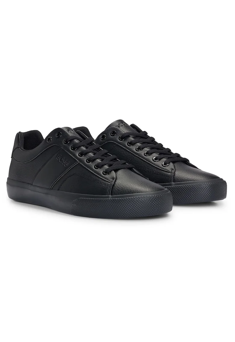 Pantofi loafer de piele ecologica cu aspect texturat Aiden Tenn, Negru