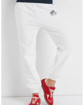 Pantaloni de trening cu talie inalta, Alb