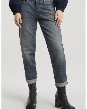 Blugi crop conici, Albastru prafuit