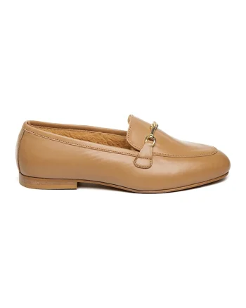 Pantofi loafer de piele ecologica, Maro camel