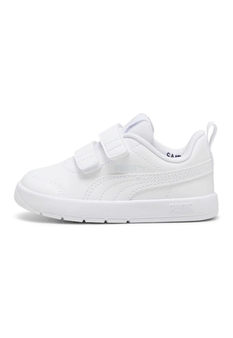 Pantofi sport Courtflex din piele ecologica cu velcro, Alb