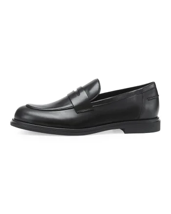 Pantofi loafer uni de piele, Negru