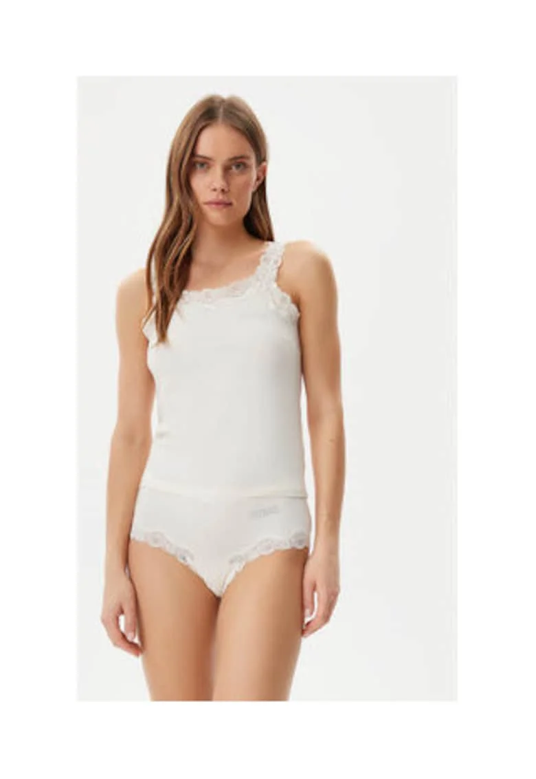 Top de pijama din amestec de modal si bumbac