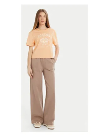 Tricou regular fit cu logo si decolteu la baza gatului
