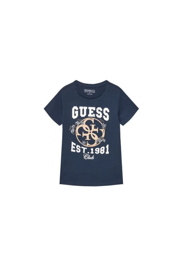 Tricou din amestec de bumbac organic cu decolteu la baza gatului