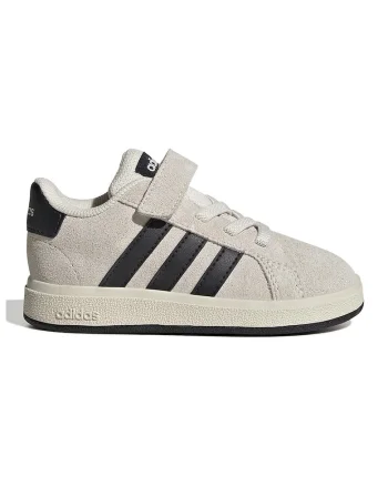 Pantofi sport Grand Court cu velcro, Negru/Maro nisip