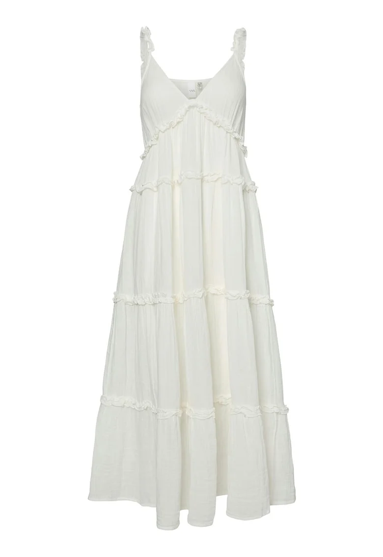 Rochie din amestec de in si bumbac organic, Alb