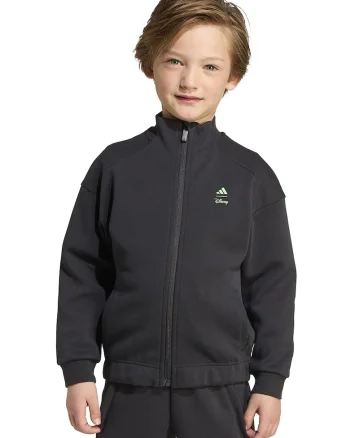 Bluza de trening cu fermoar si imprimeu Mickey Mouse, Negru/Verde pal