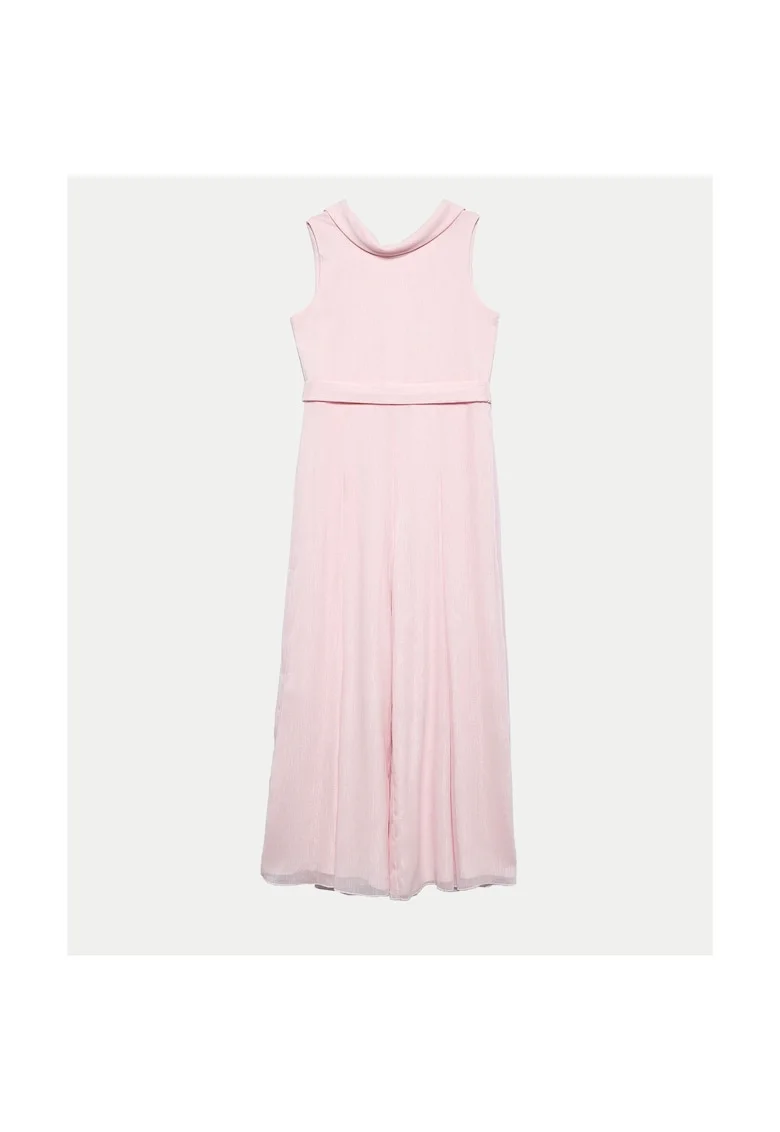 Rochie fete,  10 bujori stralucitori, roz, 100% poliester