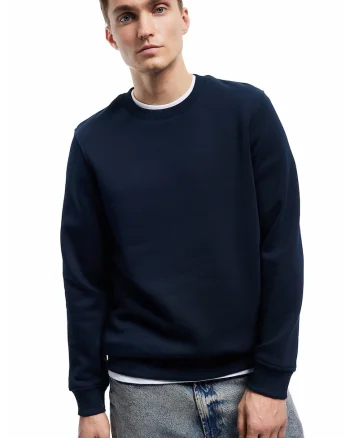 Bluza de trening din amestec de bumbac, Bleumarin