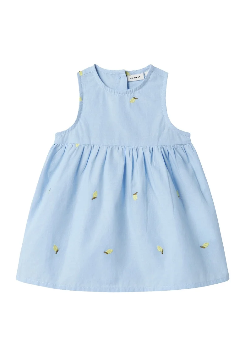 Rochie fete  13240054, Bumbac organic, Albastru deschis
