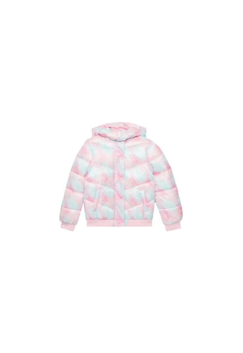 Geaca cu vatelina, model tie-dye si imprimeu logo