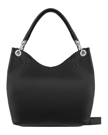 Geanta shopper din piele cu barete detasabile, Negru