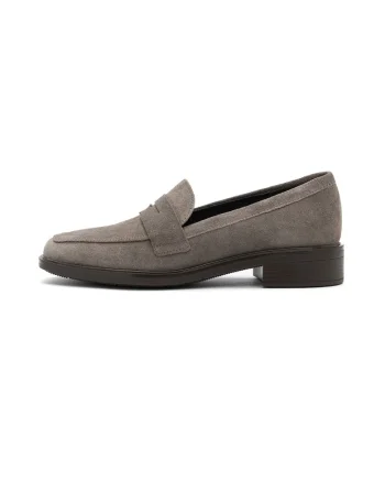 Pantofi loafer uni din piele intoarsa Beatrice, Grej