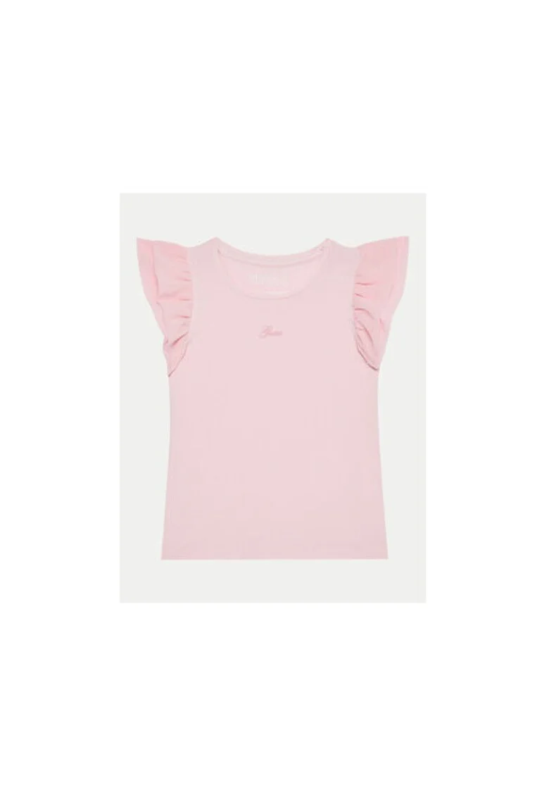 Tricou fete cu volane din amestec de bumbac organic