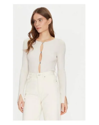 Cardigan slim fit cu decolteu la baza gatului