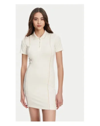 Rochie din amestec de viscoza cu guler polo