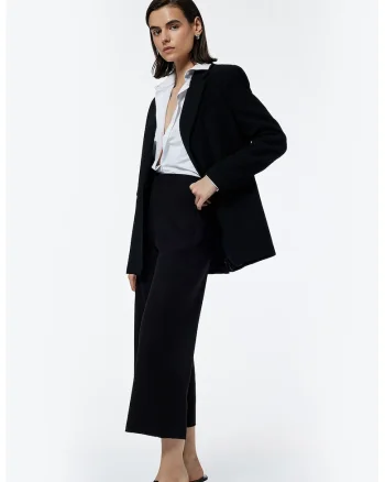 Pantaloni capri regular fit, Negru