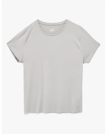 Tricou uni cu croiala lejera, Gri deschis