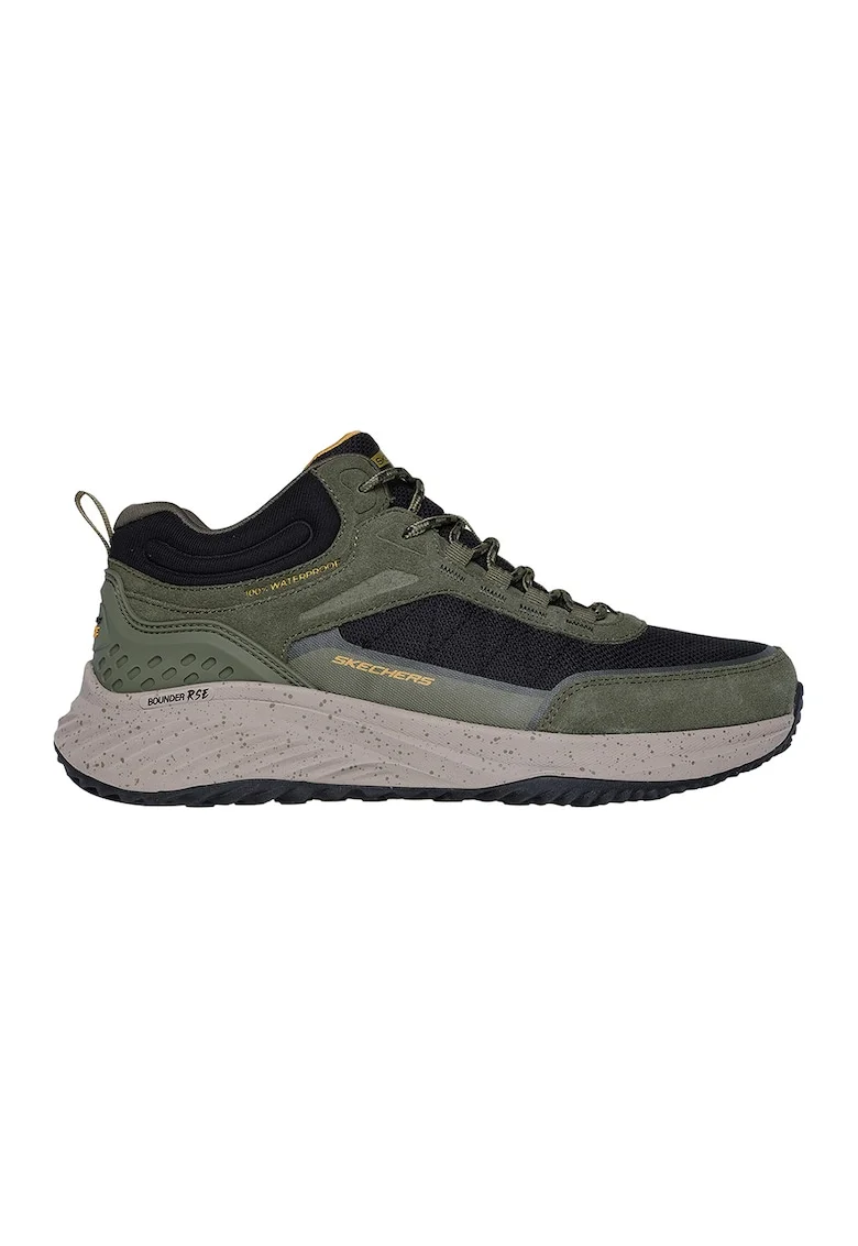 Pantofi sport impermeabili cu insertii de piele nabuc, Verde masliniu
