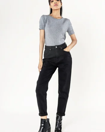 Blugi dama Mom Fit  Negru P502-8 M10 18023, Albastru inchis