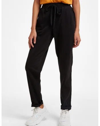 Pantaloni jogger din bumbac si lyocell, Negru