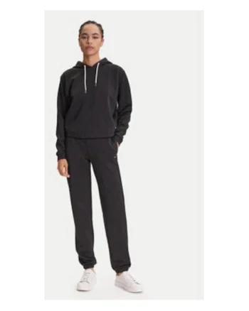 Pantaloni de trening din amestec de bumbac cu model logo discret, logo metalic si snur in talie