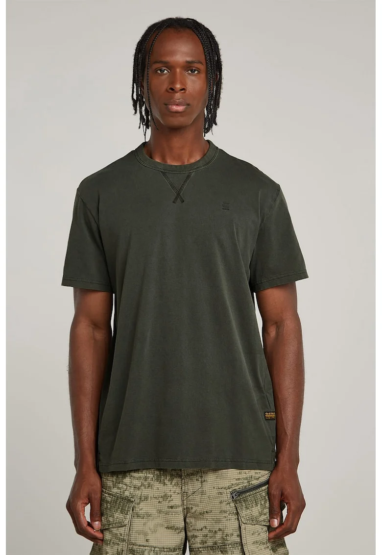 Tricou din bumbac organic Nifous, Gri/Gri inchis