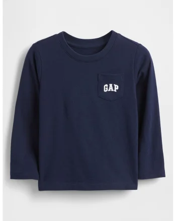 Bluza de bumbac cu decolteu la baza gatului, Bleumarin