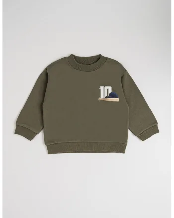 Bluza de trening cu imprimeu, Verde sparanghel