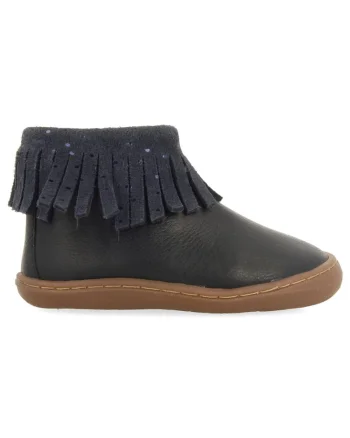 Ghete de piele cu garnituri de piele intoarsa, Bleumarin