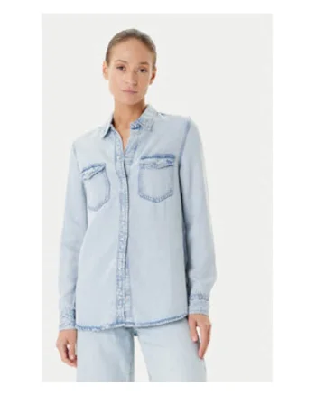 Camasa din lyocell cu aspect din denim