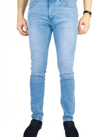 Blugi Barbati,  Luke, W36-L32, 100% Bumbac, Fermoar, Lungi, Talie Medie, 5 Bunzuare, High-Quality, Albastru