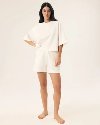 Pantaloni scurti damskie Mavere  Alb crem, Crem