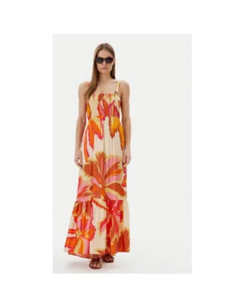 Rochie de vara dama  PT2707CLD001, Viscoza, Portocaliu, Portocaliu