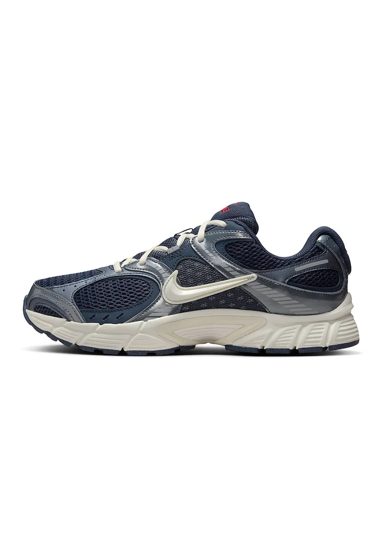 Pantofi sport din plasa cu garnituri din material sintetic, Albastru inchis/Alb murdar