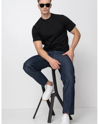 Tricou din bumbac organic cu model uni, Negru