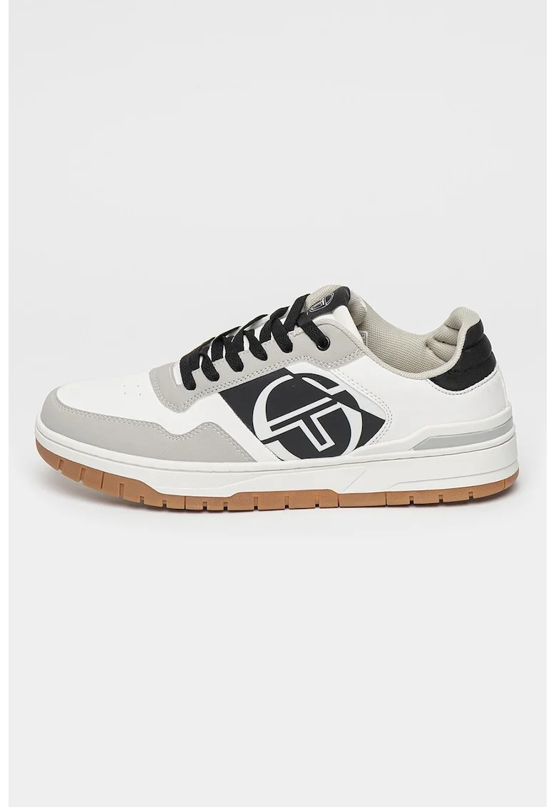 Pantofi sport low-cut cu model colorblock, Negru/Gri deschis/Alb optic